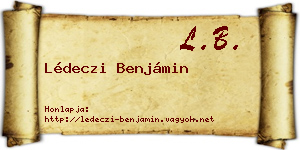Lédeczi Benjámin névjegykártya